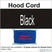 Cord Hood, 6mm x 50m, Black